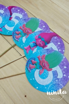 Topper para cupcakes Trolls