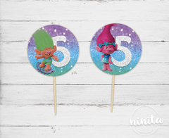 Topper para cupcakes Trolls - comprar online