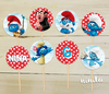 Topper para cupcakes Pitufos