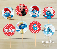 Topper para cupcakes Pitufos