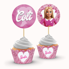 Wrappers + Toppers para Cupcakes Barbie