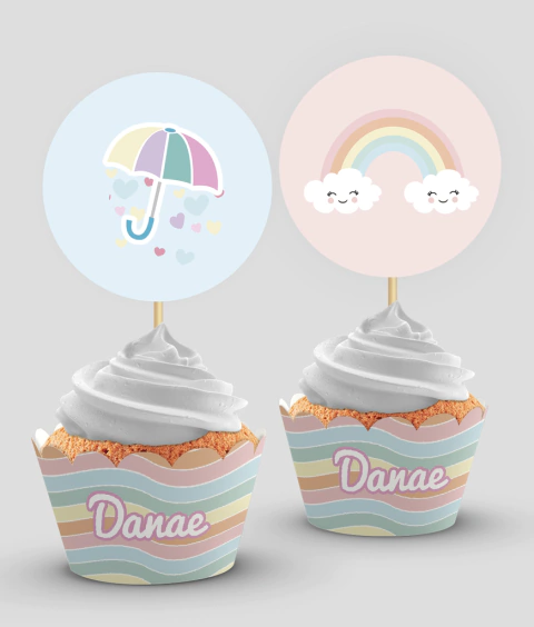 Wrappers + Toppers para Cupcakes