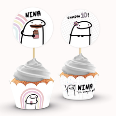 Wrappers + Toppers para Cupcakes Flork