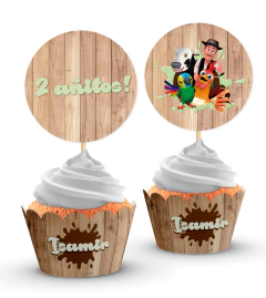 Wrappers + Toppers para Cupcakes Zenon