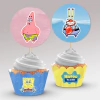 Wrappers + Toppers para Cupcakes Bob Esponja