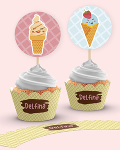 Imagen de Wrappers + Toppers para Cupcakes