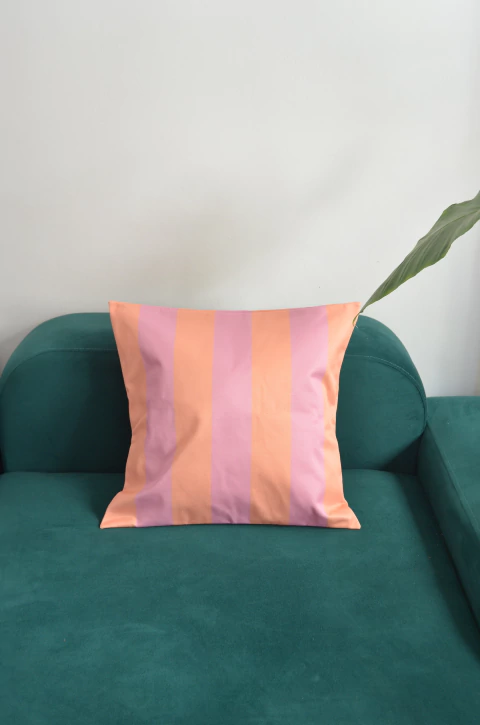 Almohadón RAYAS - Naranja y Rosa - comprar online