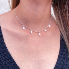 Choker estrelas e lua
