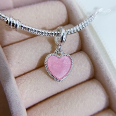 berloque coração rosa perolado - comprar online