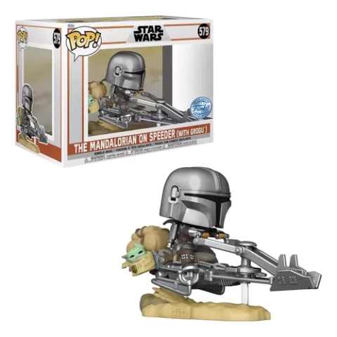 Mandalorian on speeder with Grogu #579