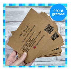 50 TARJETAS 220gr - 10 X 14 - Papel Kraft - Personalizado