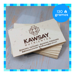 120 TARJETAS 130gr - 9 X 5 - Papel Plantable - Personalizado