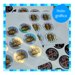 100 Stickers 5 CM - Filmilo +Resistentes - personalizados - Aqua Atelier