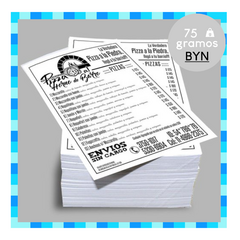 100 FOLLETOS Blanco y Negro 75gr - 14.8 X 21 - Personalizado