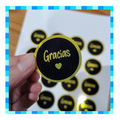 Stickers "Gracias" - 4CM - Metalizado - comprar online