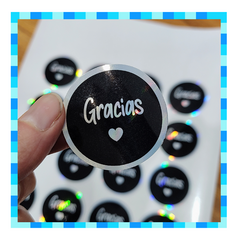 Stickers "Gracias" - 4CM - Metalizado
