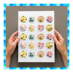 Stickers "Flores" - 4CM - Papel
