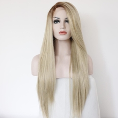 Peruca Front Lace Loira Lisa 65cm