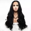 Peruca Front Lace Preta Ondulada 60cm