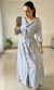 Vestido Chemise Longo Acinturado Listrado Azul - comprar online