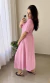 Vestido Longuete Acinturado Gola Redonda Rosa na internet