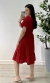 Vestido Midi Detalhe Guipir (Vermelho) - Senhorita Moda Modesta