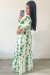 Vestido Longo Floral em Tricoline (Verde) - comprar online