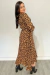 Vestido Envelope Viscolinho Manga Longa (Animal print) - comprar online