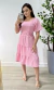 Vestido Midi Detalhe Guipir (Rosa) - comprar online