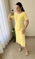 Vestido Midi Moletinho Fenda Lateral Amarelo - comprar online