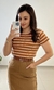 Blusa Malha Listrada Caramelo - comprar online