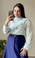 Camisa Manga Longa Bordada Flores Coloridas Azul - comprar online