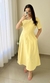 Vestido Longuete Acinturado Gola Redonda Amarelo - comprar online