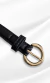 Cinto Fino em Courino Importado Fivela Redonda Dourada - Preto - comprar online