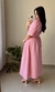 Vestido Longuete com Faixa de Amarração Gola V Rosa na internet