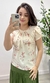 Blusa Social Crepe de Seda Floral Off White - comprar online