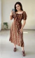 Vestido Camponesa Maximidi Floral Listras Marrom - comprar online