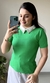 Blusa Modal Gola com Detalhes em Pedraria Verde - comprar online