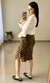 Saia Trico Justa com Fenda Lateral Animal Print - Senhorita Moda Modesta