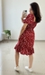 Vestido Midi Viscolinho Floral Vermelho - Senhorita Moda Modesta
