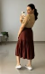 Saia Três Marias Midi Rodada Marrom - Senhorita Moda Modesta