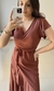 Vestido Envelope Viscolinho Manga Curta (marrom) - Senhorita Moda Modesta
