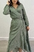 Vestido Envelope Viscolinho Poá Manga Comprida (Verde Menta) - comprar online