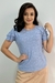 Blusa Manga Babado em Malha Laise (Azul bebê) - comprar online