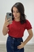 Blusa Manga Babado em Malha Laise (Vermelha)