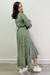 Vestido Envelope Viscolinho Poá Manga Comprida (Verde Menta) na internet