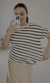 Blusa Viscolycra Manga Dobrada Listrada Preta na internet