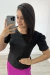 Blusa Manga Bufante em Malha Laise (Preta)
