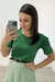 Blusa Manga Bufante em Malha Laise (Verde bandeira)