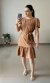 Vestido Midi Sensorial com faixa Amarração Cappuccino - comprar online